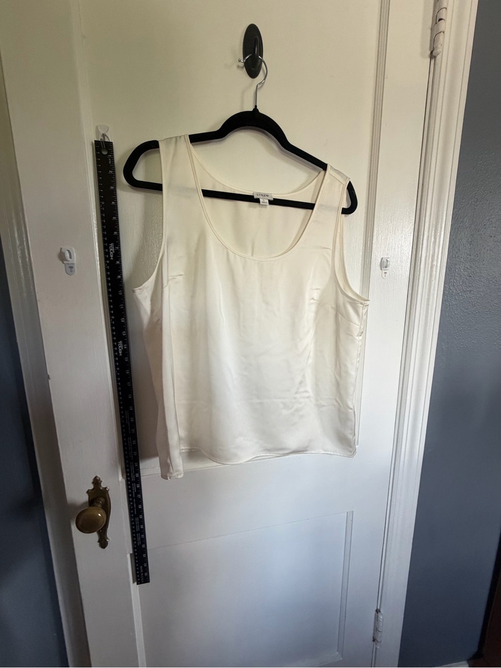 J. Crew Cream Satin Scoop Neck Tank